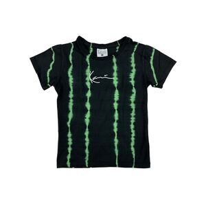 Karl Kani - Signature Tie Dye Cropped Short Sleeve Tee in Black & Green